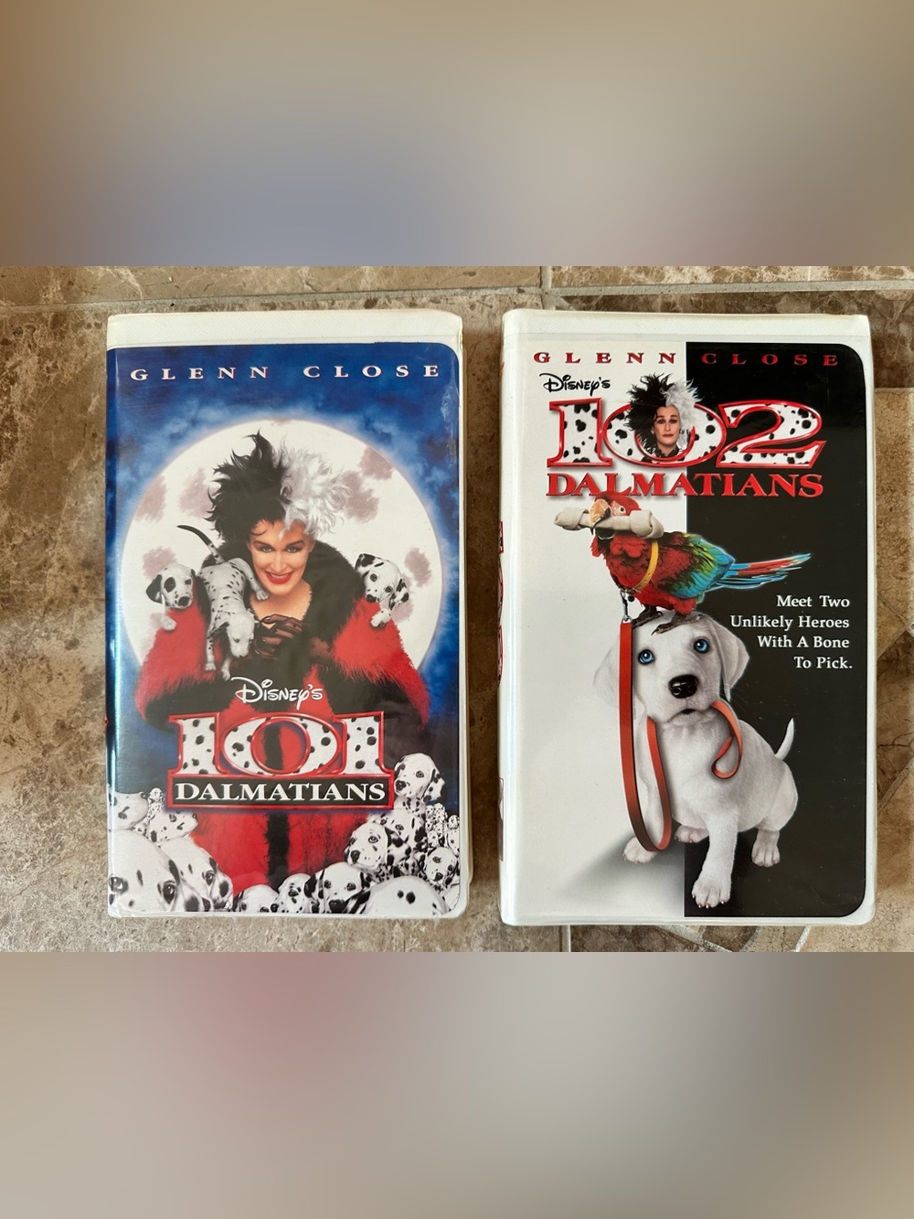 Disney 101 & 102 Dalmatians VHS Set with Clamshells